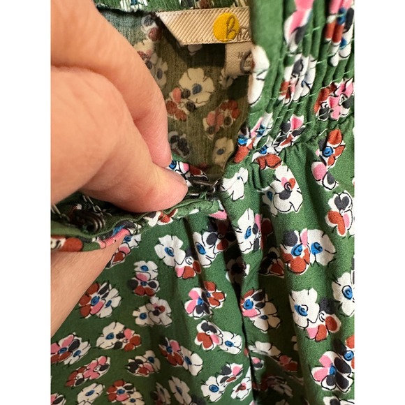 Boden Green Floral Tie-Neck Blouse - Picture 6 of 13